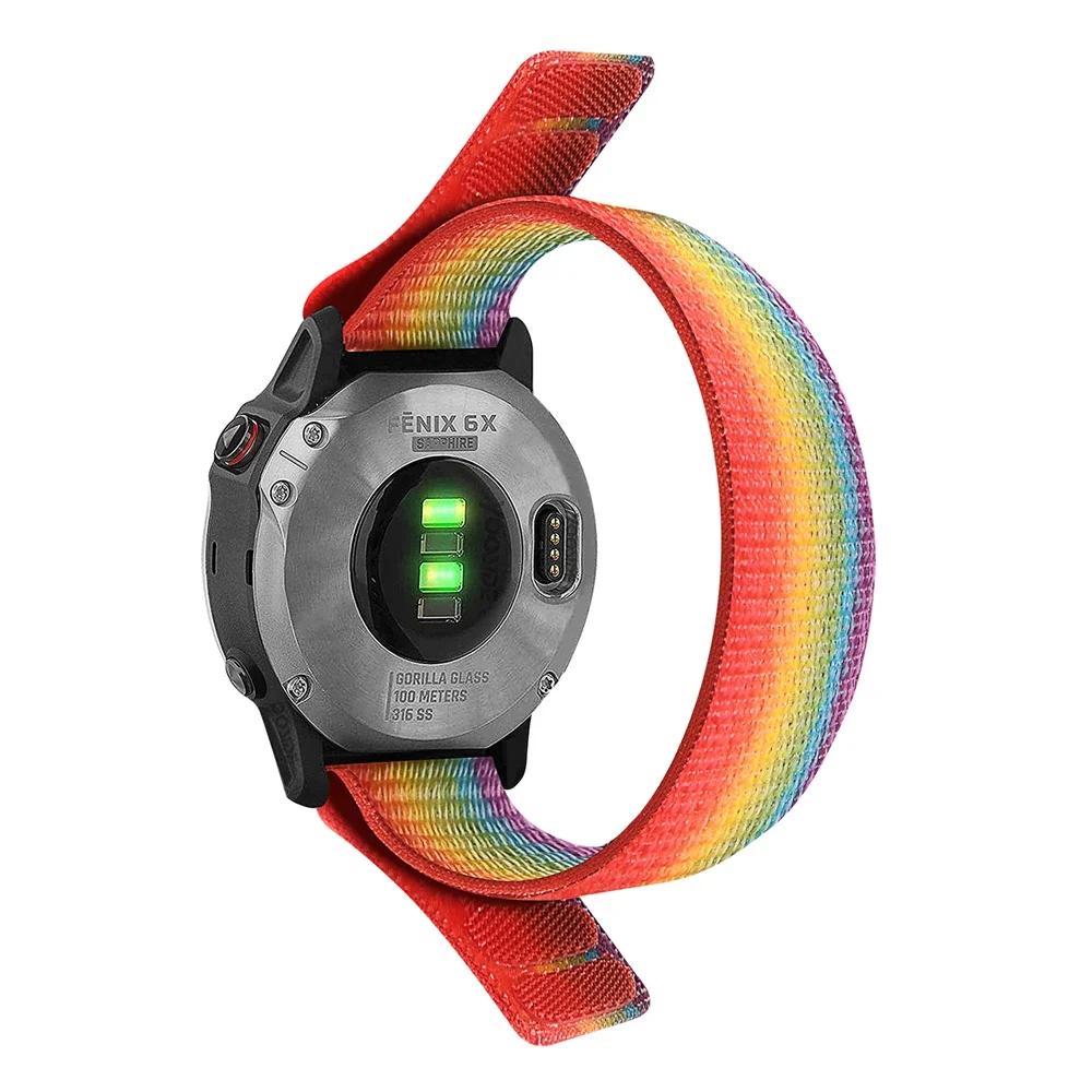 

Нейлоновий ремінець-липучка для годинника Garmin Fenix 8 47мм 51мм E 7 7X 6 6X 5/Epix Pro/Enduro/TACTIX/Forerunner 965 955, ширина 26мм 22мм 22mm