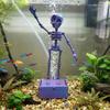 Glow in Dark Dancing Skeleton Aquarium Bubbler Movable Skeleton Fish Tank Bubbler  Aquatic Products