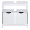 Unterschrank Badezimmerschrank mit Regal 2-türig Aufbewahrung Kippsicherung Feuchtigkeitsbeständig 60x30x60 cm Weiß