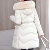 Fashion Winter Woman Long Parkas Hooded With Faux Fur Collar Thick Warm Jacket Detachable Sleeves Women's Coats