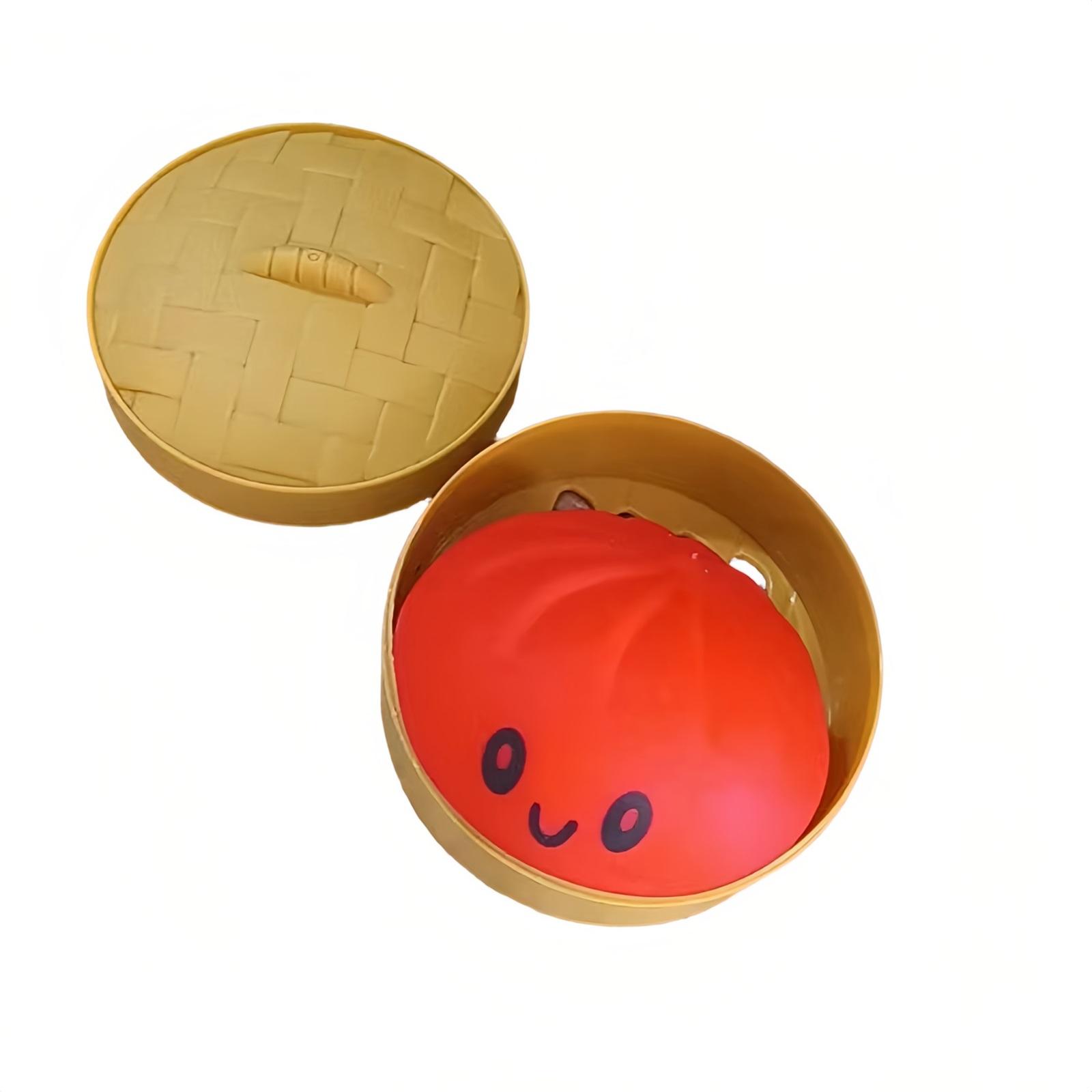 

Dumpling Toy in Steamer Basket Slow Rising Soft Dumpling for Stress Relief and Hand Exercise Toys Decor One Size красный