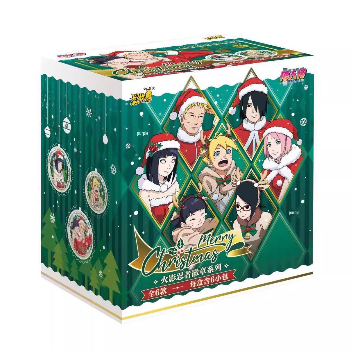 Рождественская серия Наруто Учиха Итачи Жестяная брошь Сюрприз Карточная игра