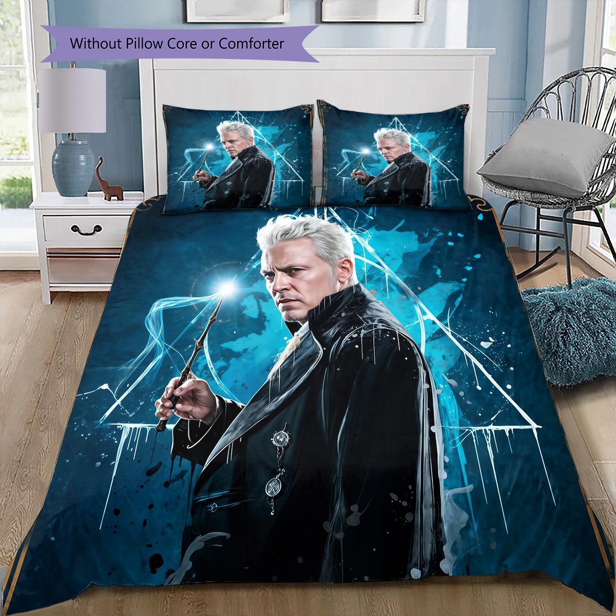 

Fantastic Beasts Bedding Set, 1 Duvet Cover & 2 Pillowcases, Magical Home Decor, Perfect Gift for Fantasy Lovers 135x200cm