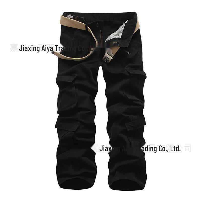 

Чоловічі камуфляжні бавовняні штани карго з кількома кишенями – доступні великі розміри 38 чорний