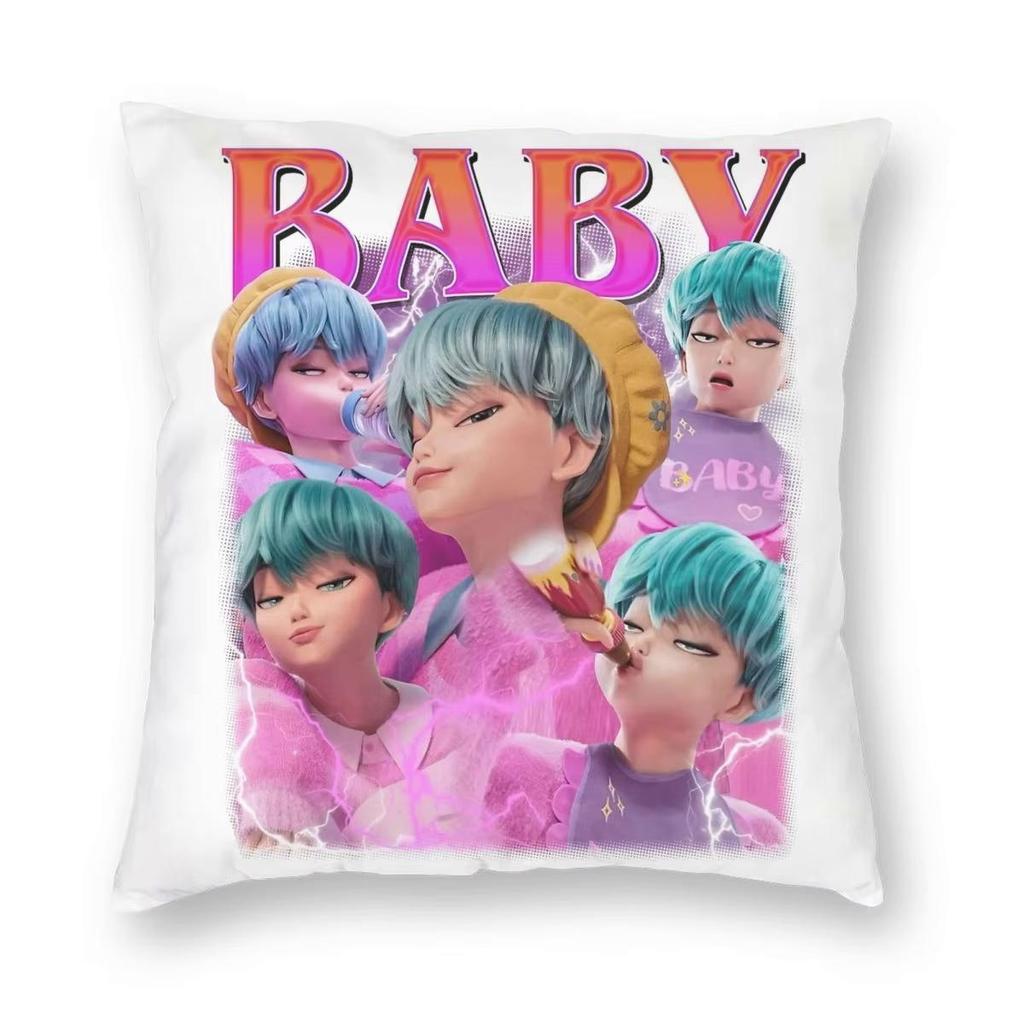 Jinu KPop Dämonenjäger Kissenbezug Druck Polyester Kissenbezug Dekorativ Saja Jungen Zierkissenbezug Bezug Zuhause Reißverschluss