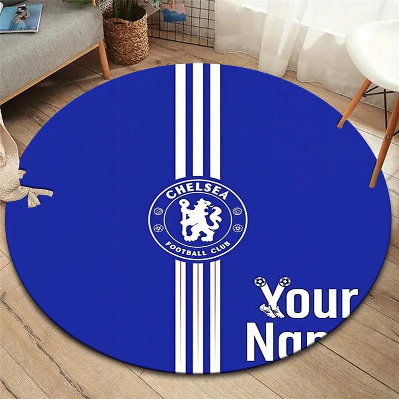 Chelsea F Custom Name Round Area Rug,Carpet Rug for Living Room Bedroom Sofa Playroom Decor,Non-slip Floor Mat