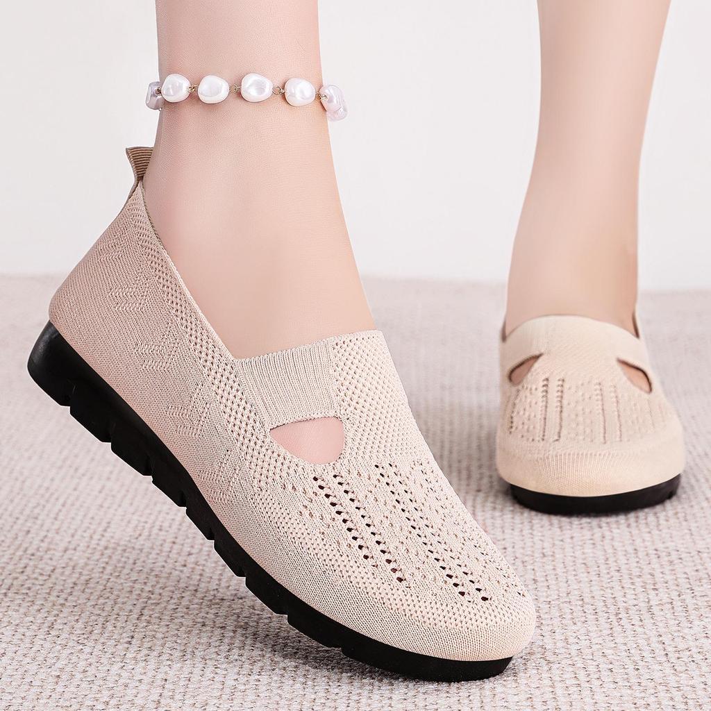 Women's Spring Breathable Slip-On Casual Shoes - Comfortable Soft Sole, Plus Size Available