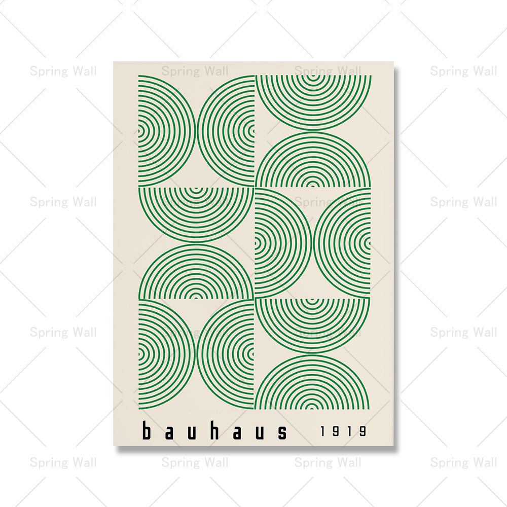 Bauhaus Abstract Line Art Canvas Painting Mid Century Modern Print Vintage Exhibition Poster Black Wall Art Pictures Home Decor