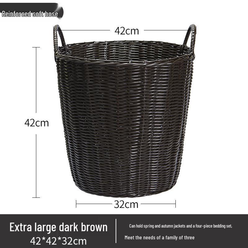 Lux Woven Rattan Laundry Basket - Elegant Clothes Storage Solution