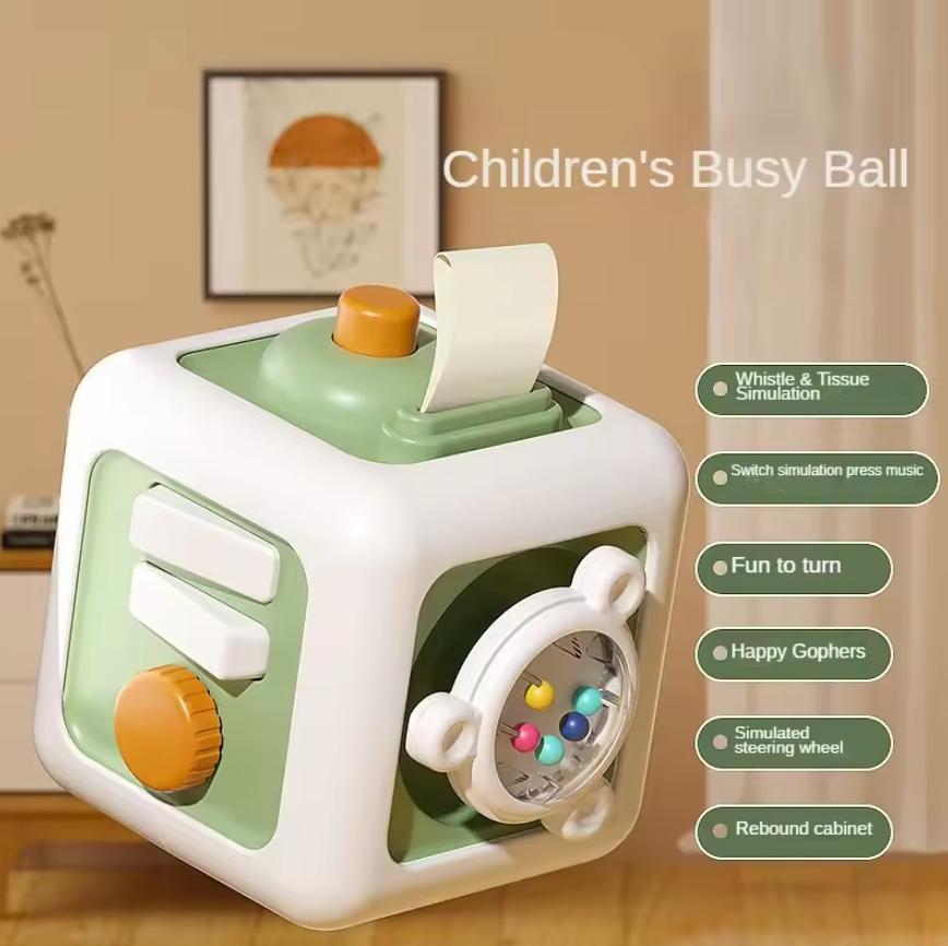 6 in 1 Montessori Educational Toys Sensory Busy Board Baby Practice Skills Drawer Cube  Educational Toys For Girl Boy
