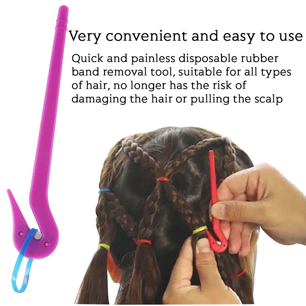 4Pcs Hair Bands Remover One-off Rubber Hair Ties Slicer Plastic Painless Ponytail Removal Tools