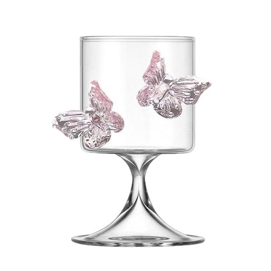 

3D Butterfly Wine Glasses 250ml High Borosilicate Glass Heat Cold Resistant Wine Cup Cocktail Glassware Zero diopter