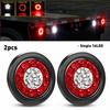 2pc Red/White 16LED 4"Inch Truck Round Trailer Brake Stop Turn Signal Tail Light