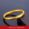 Gold-Plated Retro Copper Bangle for Women - Vietnam Sand Gold Lotus Heart Sutra Design