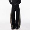 American Wide-leg Casual Pants Men's Autumn and Winter New Contrasting Color Splicing Design Sense Youth Loose Scimitar Pants