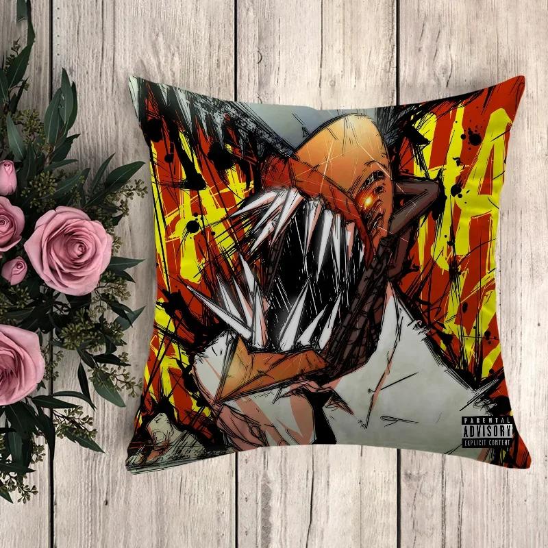 Anime Pillow Chainsaw Man Decorative Pillowcases  Sofa Cushions Cushion Cover  Pilow Cases Throw Pillows Fall Decor
