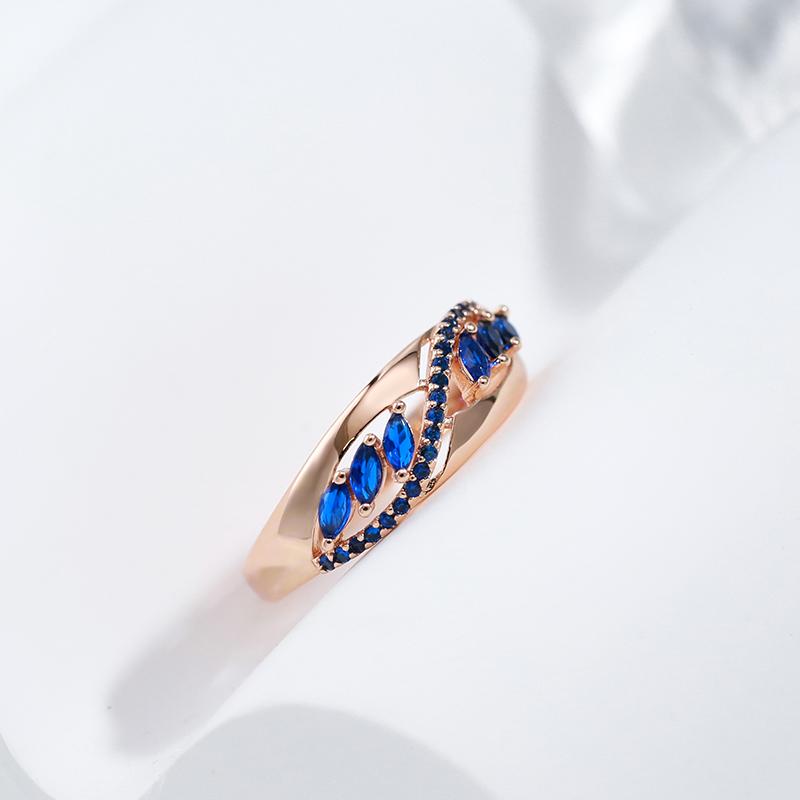 Sparkling Purple Zircon Rings For Women Luxury  Gold Color Unusual Party Wedding Jewelry Daily Accessories
