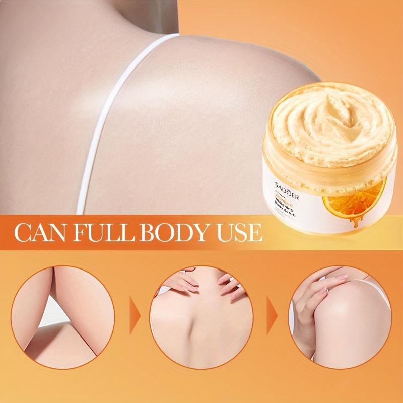 Orange Vitamin C Body Scrub Deep Cleansing Brightening Moisturizing Anti Wrinkle Exfoliating Cream Arm Leg Back Scrub Body Lotion Skin Care