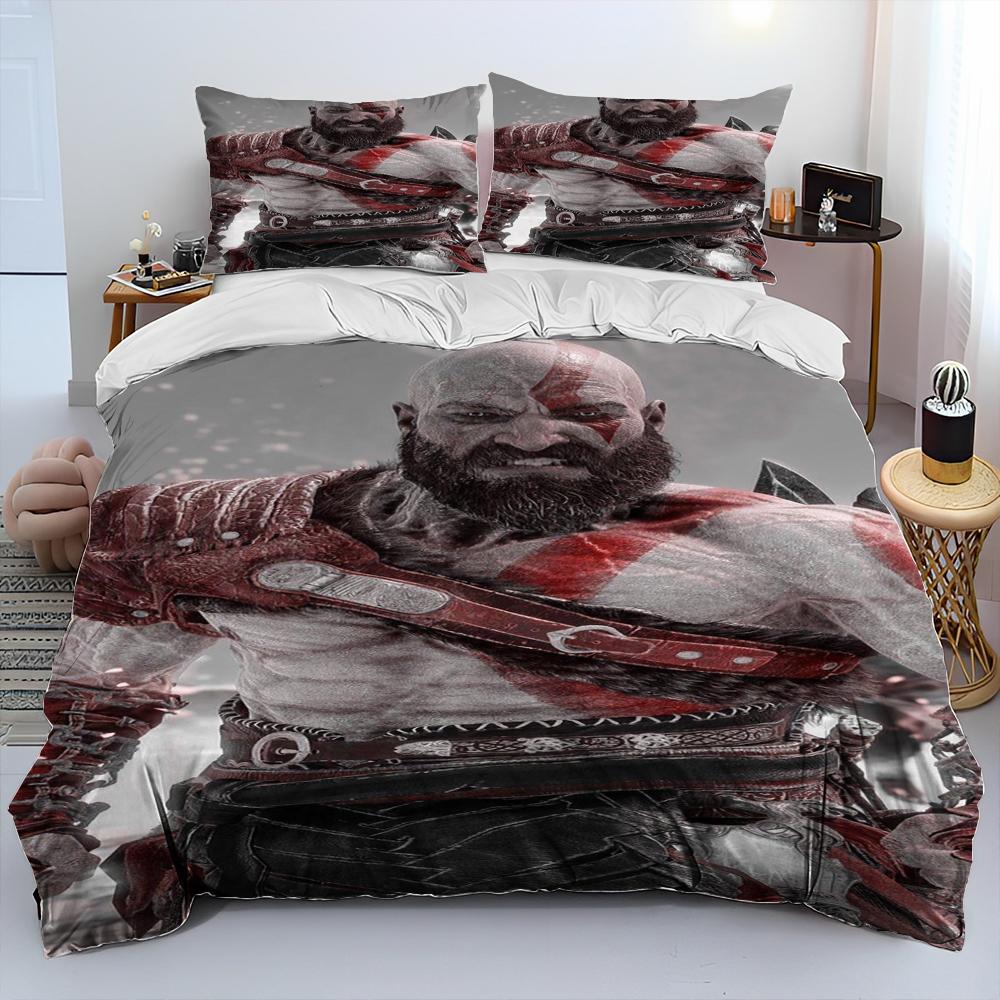 Comforter God Of War Game Gamers Kratos Comforter Bedding Set Bed Set King Queen Size Bedding Set Kids