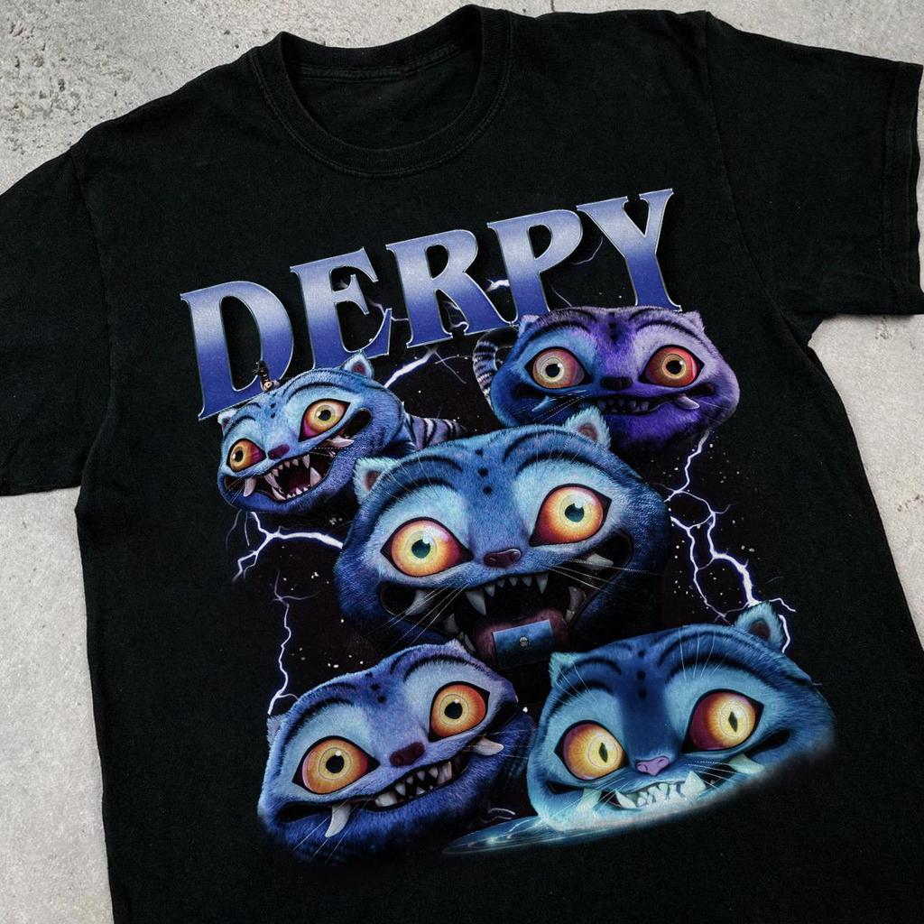 KPop Demon Hunters Derpy Tiger Merch T Shirts Fashion Vintage Gothic T-shirts Tops Men's Women Clothing Cotton Oversized T Shirt