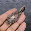 White Topaz Handmade Copper Wire Wrap Jewelry Pendant 2.76" Q7g85
