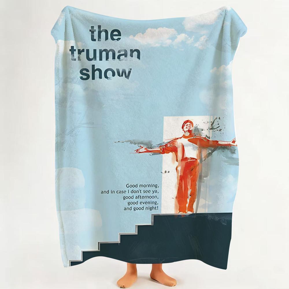 Movie T The T Truman S Show Throw Flannel Throw Blanket Suitable for Sofa Living Room Bedroom