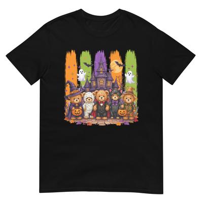 Trick Or Treat Bears Haunted House Halloween Cute Pumpkin Ghost T Shirt Gift