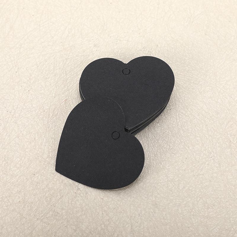 Heart-Shaped Cowhide Paper Blank Tag - Valentine's Day Red Label
