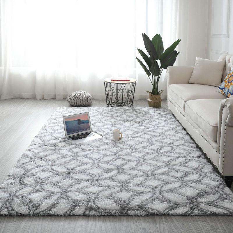 Carpet Shaggy Tie-Dye Carpet Living Room Dirty Resistant Easy Care Household Non-Slip Pad