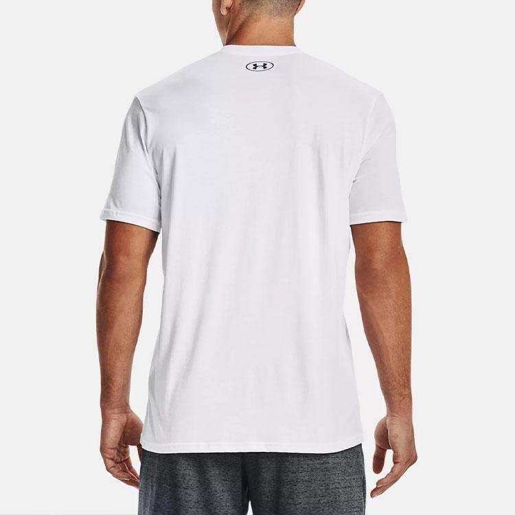Under Armour Ua Boxed Sportstyle Logo Print Crew Neck Short Sleeve T-Shirt Men T-Shirts White 1329581-103