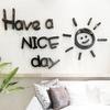 3D Acryl Buchstaben Sonnendesign Wandaufkleber Haus Zimmer Sofa Hintergrund Aufkleber Dekor