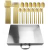 24Pcs Dinnerware Set 304 Stainless Steel Knife Fork Coffee Spoon Wedding Party Travel Home Luxury Silverware Cutlery Set With Silver Gift Box