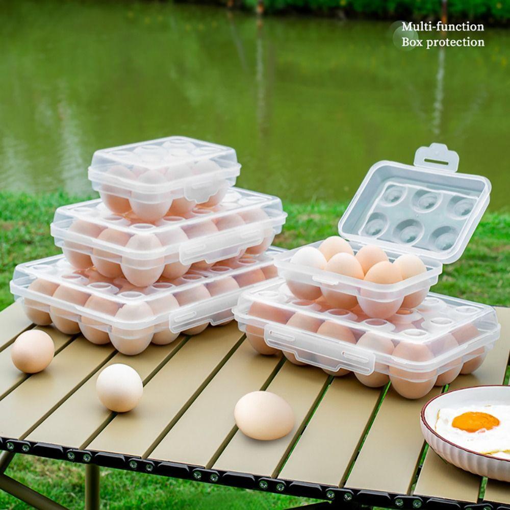 Stackable Design Egg Storage Box With Lid Egg Tray Multi-Purpose Egg Holder  Camping Use