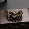 Retro Bronze Crab Statue Tea Pet Ornaments Pure Copper Solid Animal Miniature Retro Fish Tank Decoration Accessories Figurines