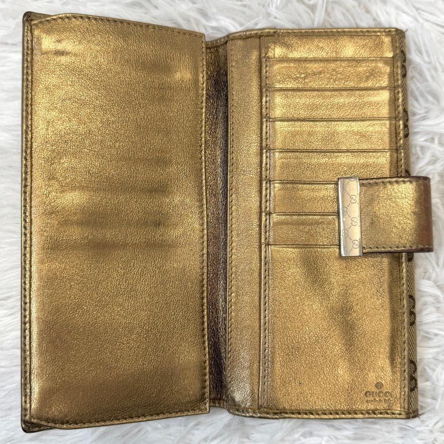 Used Gucci Box Included GG Canvas 212089 Long Wallet Women's GUCCI