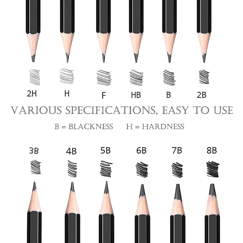 

Corslet Sketching Pencils Set: 12 Pc Sketch Pencil B 2B 3B 4B 5B 6B 7B 8B Hb H 2H F In Metal Case With 50 Sheets A5 Sket 1 count (Pack of 2) чёрный