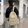 Solid Color Lightweight Backpack Women's Waterproof Travel Backpack Junior High School Student Schoolbag