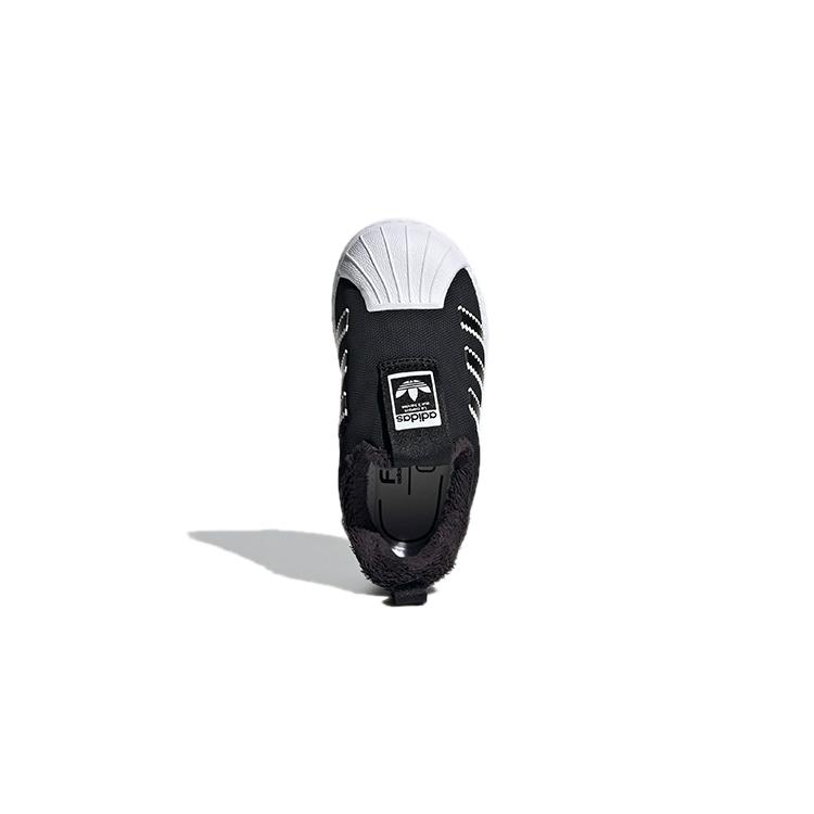 adidas Originals SUPERSTAR 360 Fleece Lined Abrasion Resistant Low Top Skateboard Shoes Black Infant And Toddler EG3366