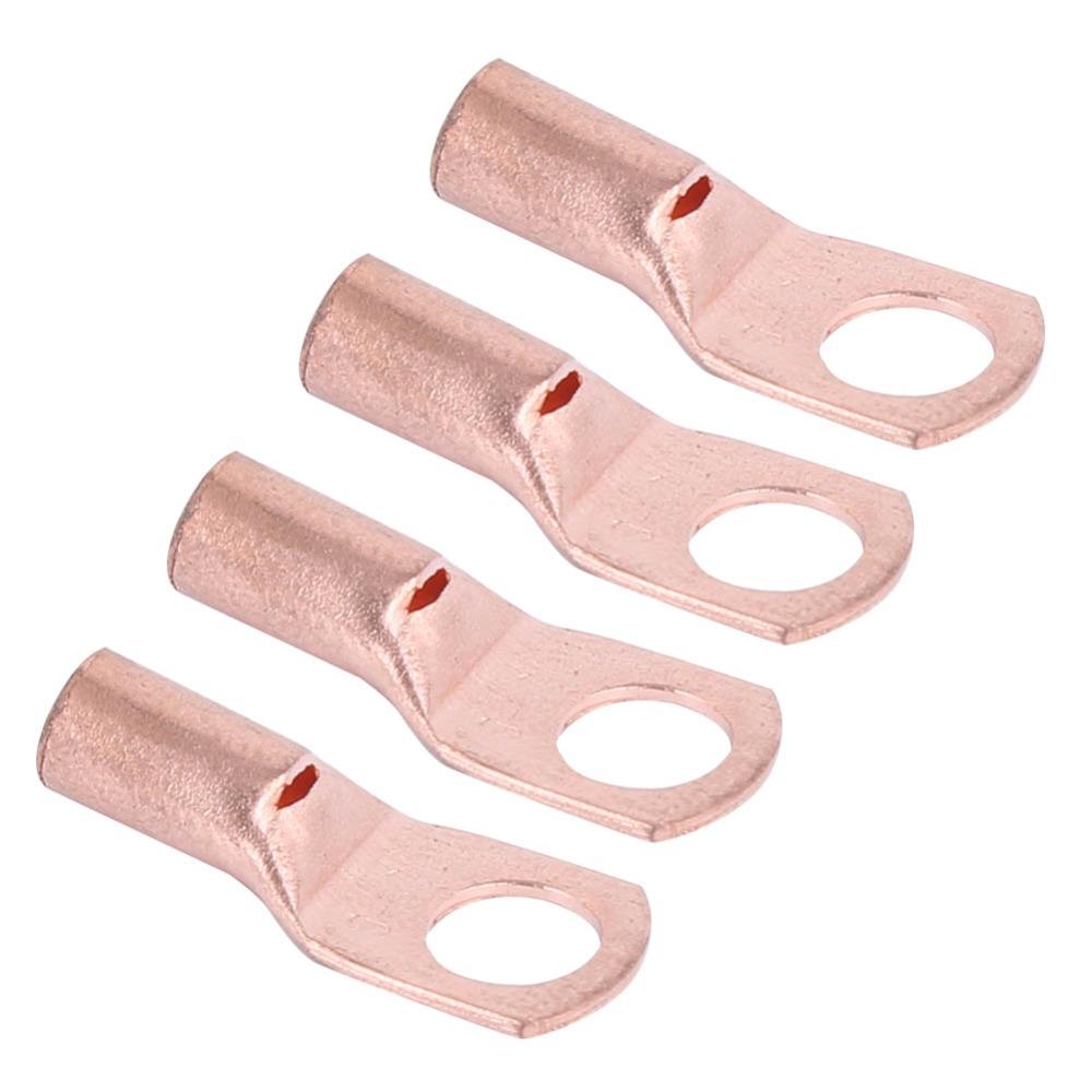 50Pcs SC6-6 Copper Ring Lug Terminal Pure Copper Cold-Pressed Wire Cable Crimp Connector Gold Color