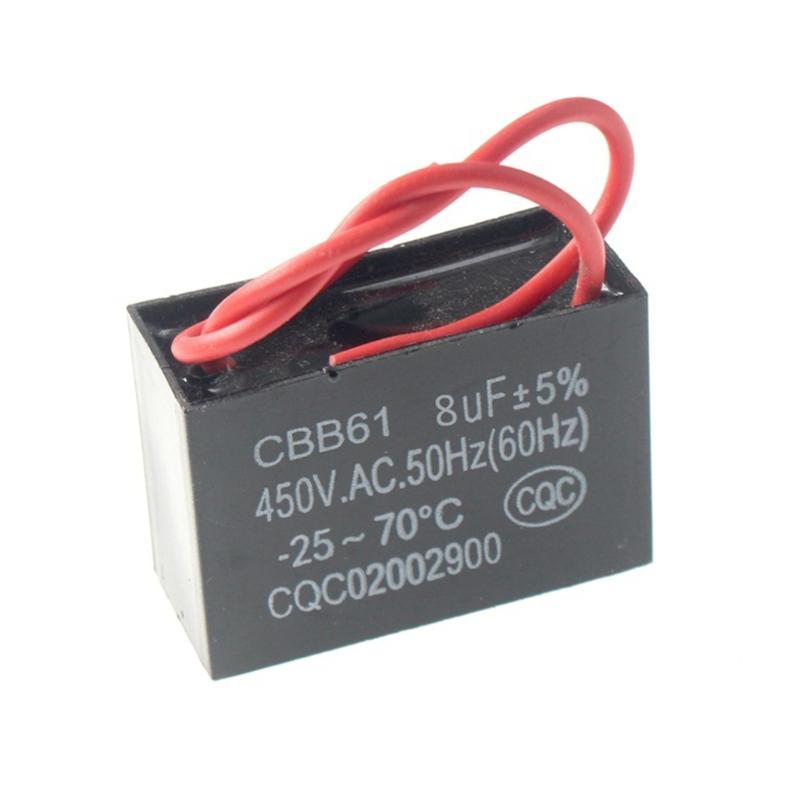 CBB61 Capacitor 450V 1UF-20UF Start Capacitance Fan Capacitor 1/1.2/1.5/2/3/3.5/4/5/8/10/12/15/16/20UF