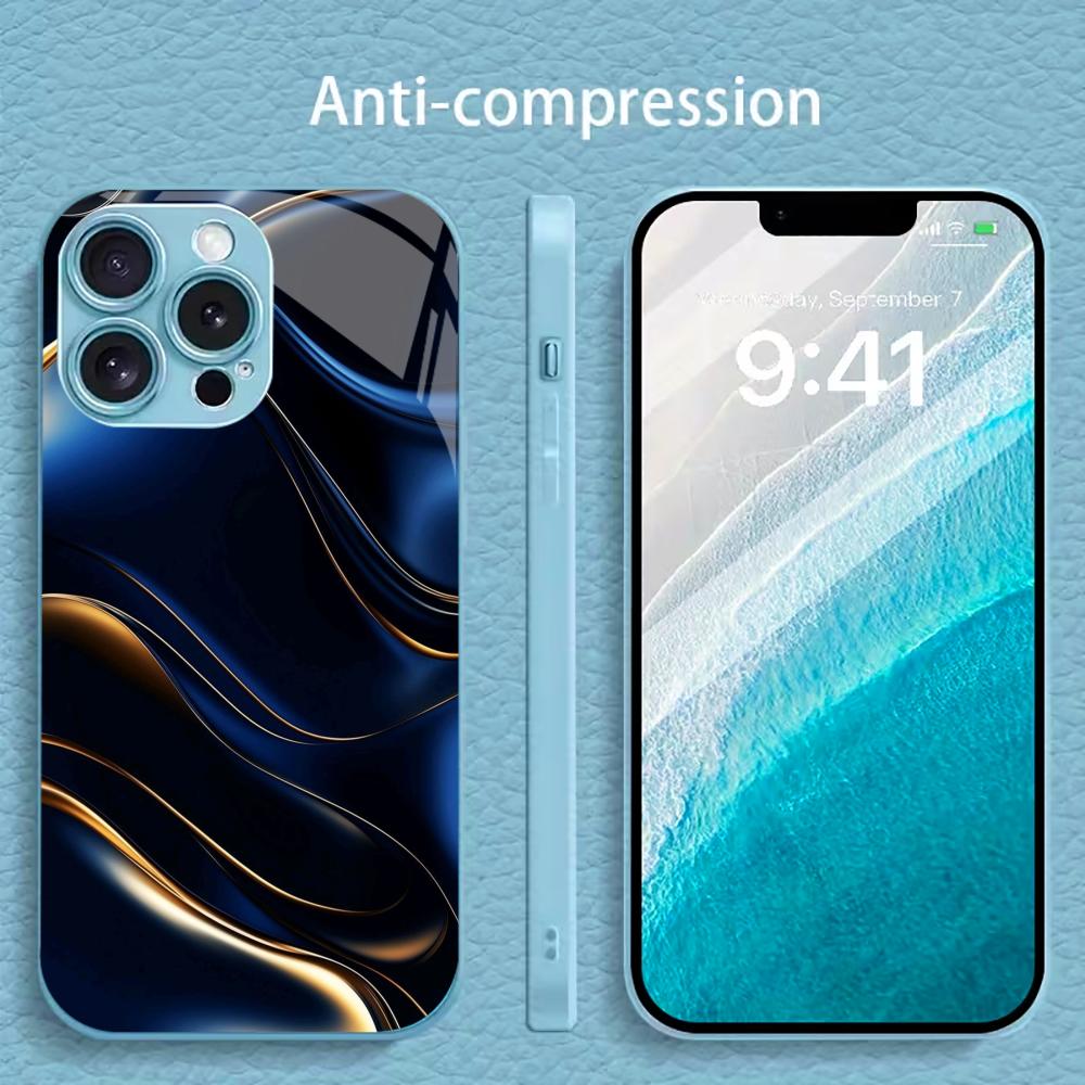 Texture New Hot-selling Protective Case Phone Case Metallic Paint Glass PhoneCase for iPhone 17 16 15 14 13 12 11pm Pro Plus