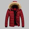 Men's Warm Overcoat Wool Liner Thick Cotton Jacket Fur Collar Hooded Parka Down Jacket