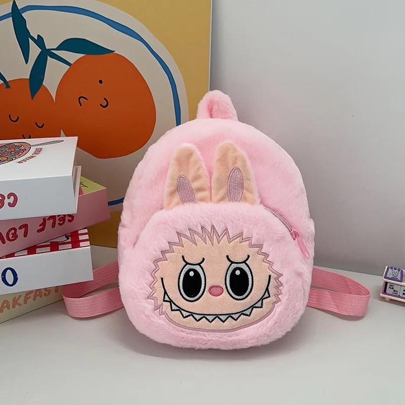 1Pc Cartoon Figure Labubu Backpack Bags Children School Bags Kawaii Labubu Bag Zimomo Schoolbag Girls Boys Outdoors Storage Bag Gift