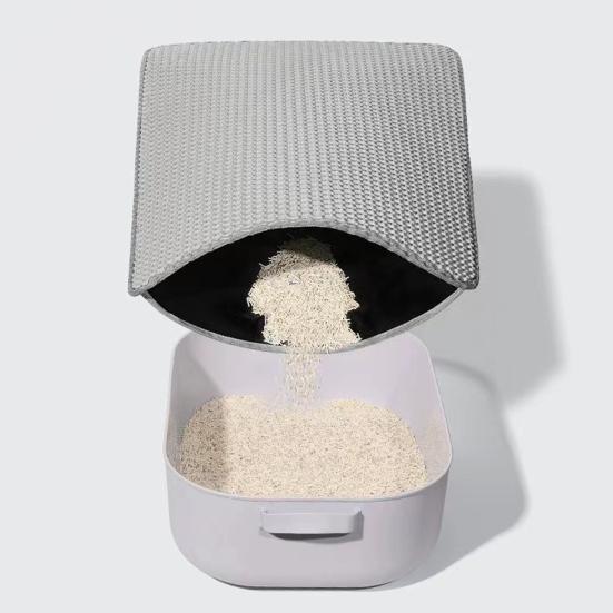 EVA Kattesandmatte Dobbelt Lag Stor Hull Anti-skli Sandskål Filtermatte Effektiv Rengjøring Pustende Design Kattetilbehør