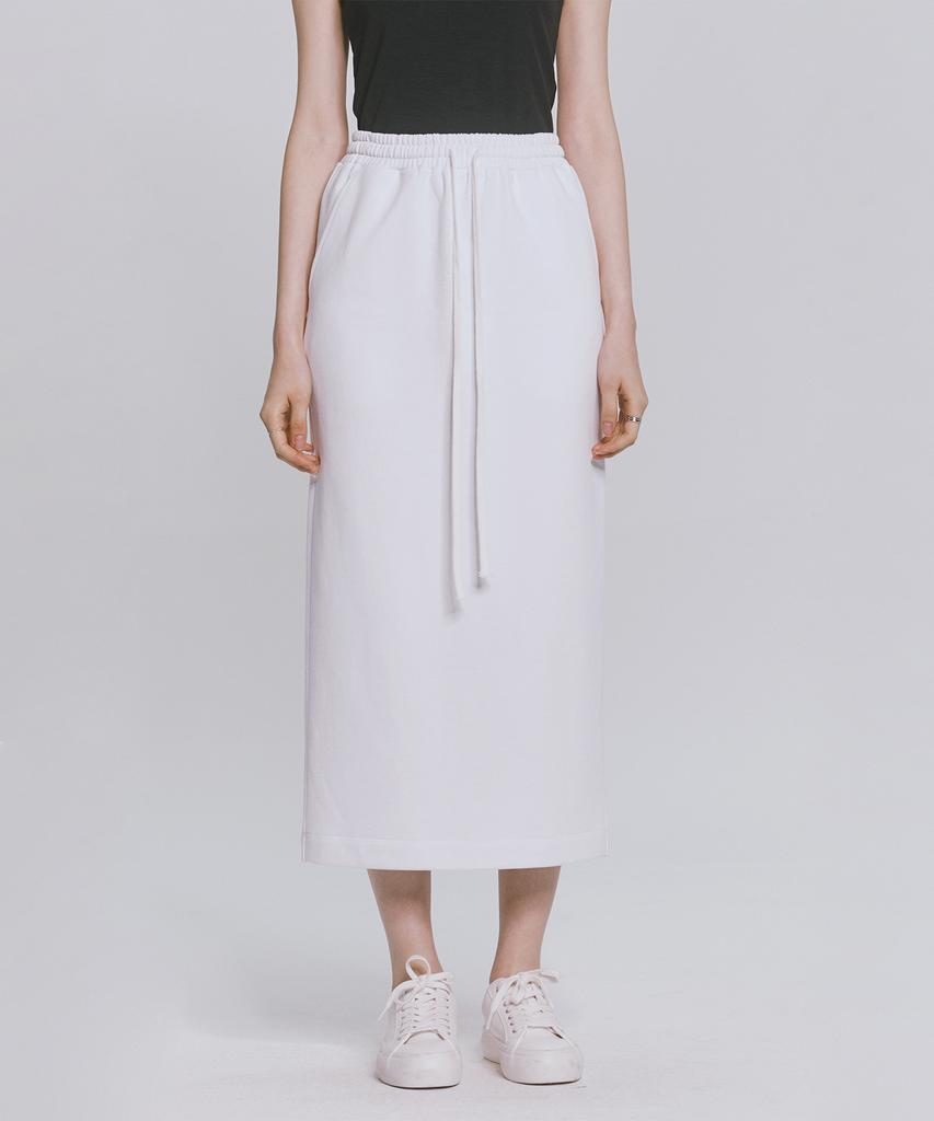 Monophobia Cotton Jersey H-Line Skirt White