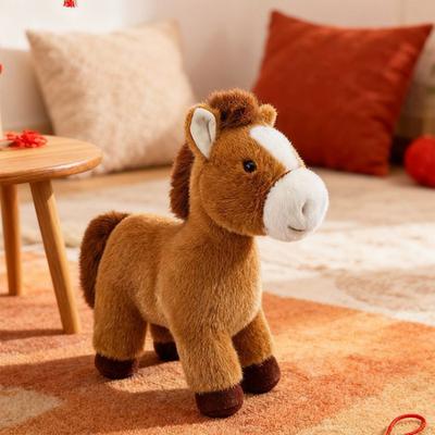 Realistic Horse Plush Toy Year of The Horse Zodiac Soft Stuffed Animal with PP Cotton Filling 2026 Chinese New Year Gift