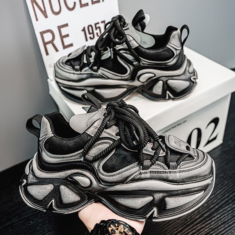 Daddy Shoes Men's Spring New Korean Version Retro Versatile Thick-soled Heightening Men's Shoes Student Sports Leisure Dirty Trendy Shoes