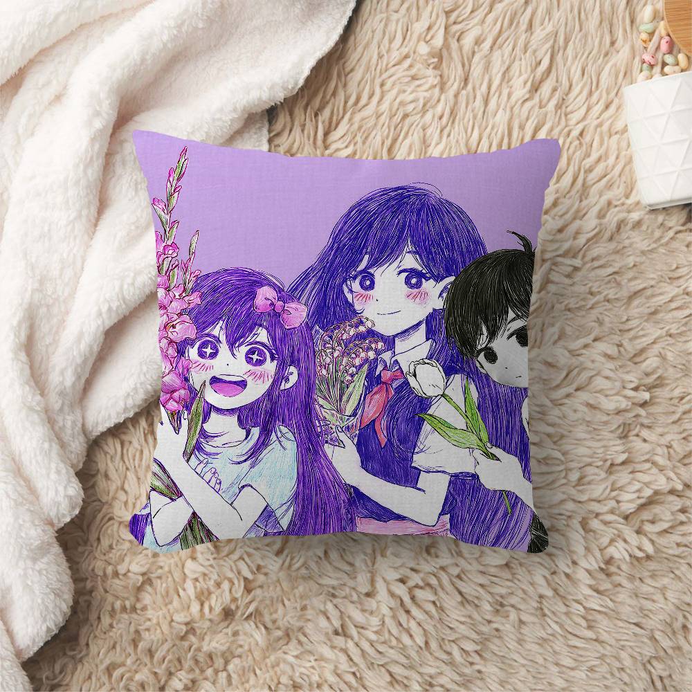 Game Omoris Pillow Covers Cartoon Sofa Decorative Home Double-Sided Printing Short Plush Cute Cushion Cover