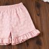 Girls' Fashionable Outfit - Summer Children's Simple and Cute Sleeveless Top and Shorts Set