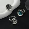 IngeSight.Z Punk Luxury Colorful Acrylic Big Rhinestone Chunky Rings Women Trend Irregular Geometric Knuckle Ring Daily Jewelry